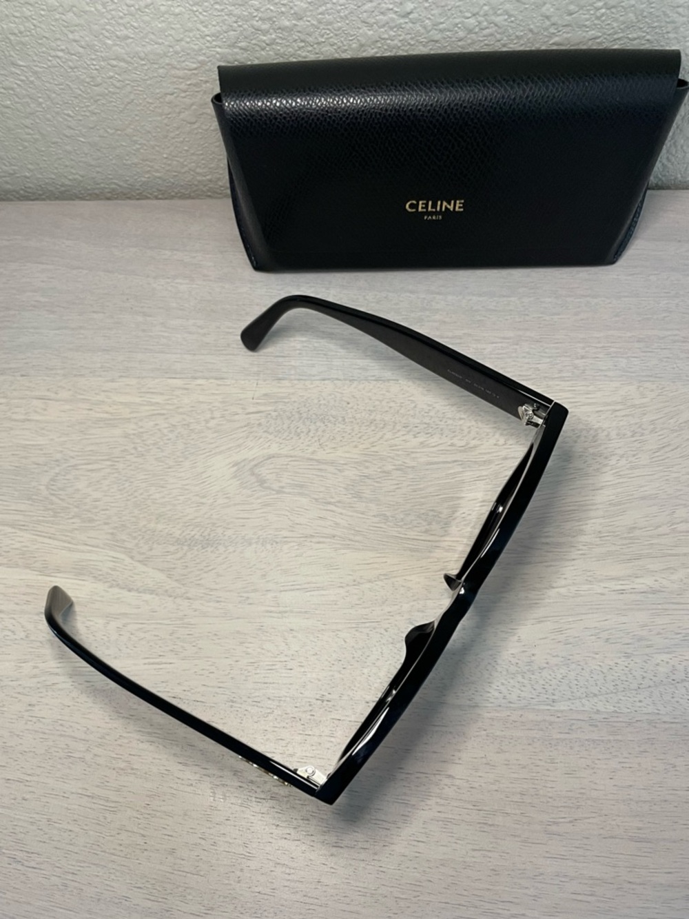 Celine Triomphe Acetate Square Black Sunglasses - Picture 7 of 11